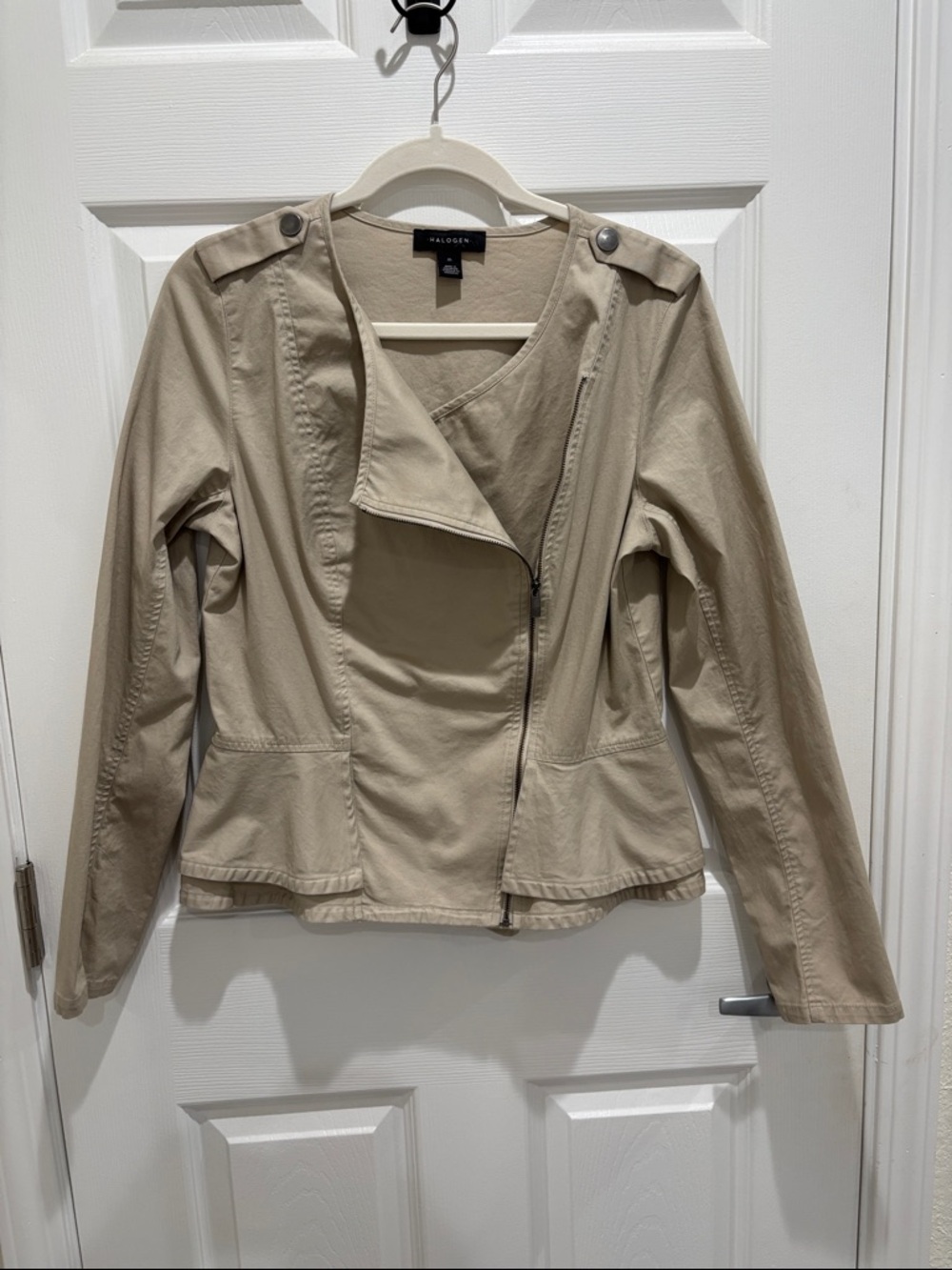 Halogen Moto-Style Cotton Jacket